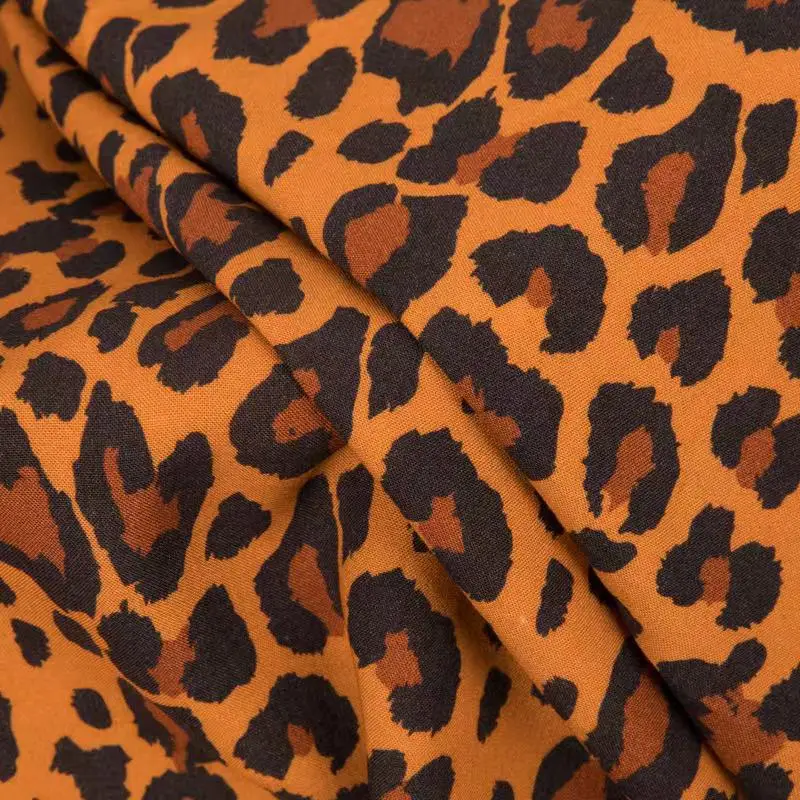 Custom bamboo rayon Reactive Leopard Printed Floral Printed Fabric for Women Pants