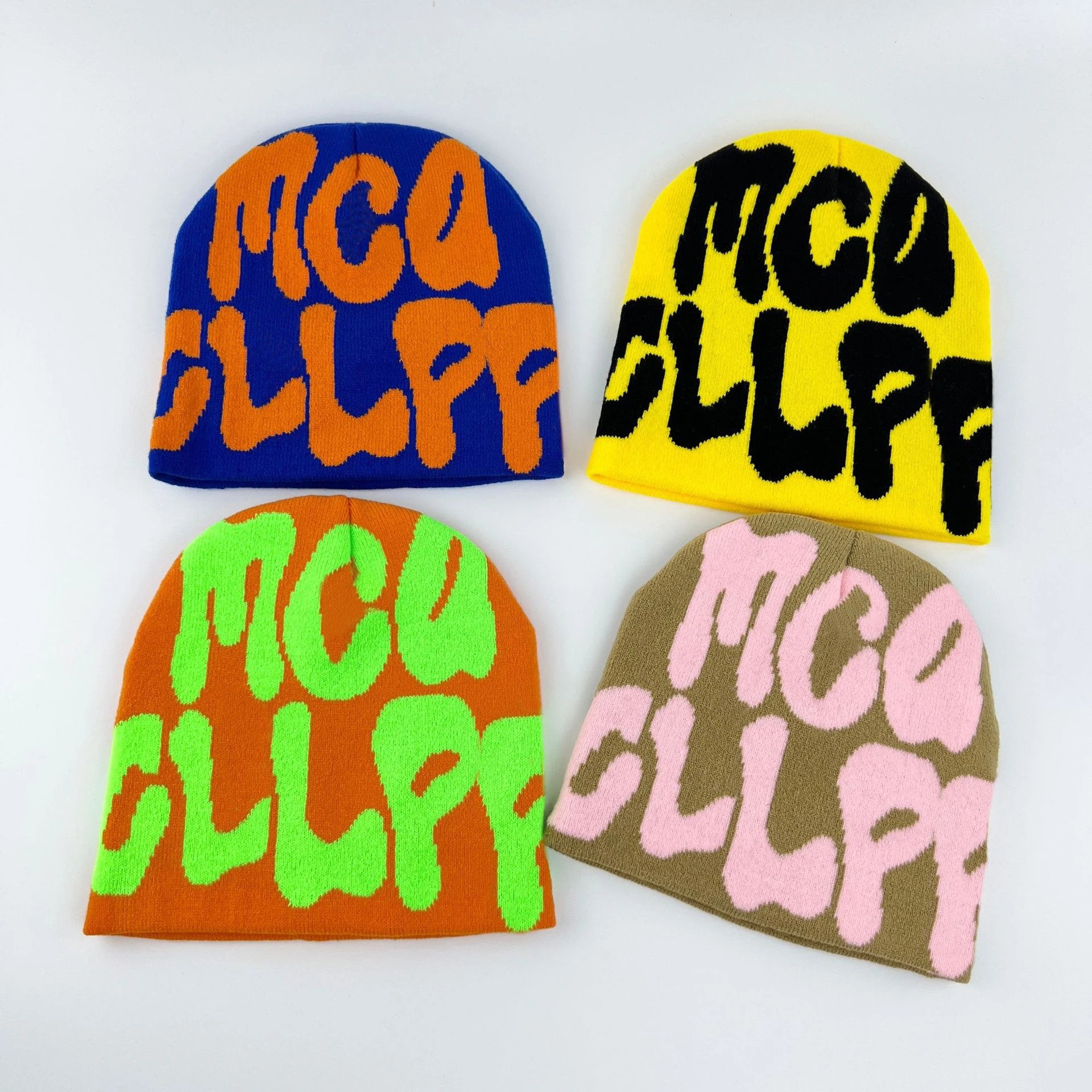 Custom LOGO OEM & ODM men knit beanie winter Outdoor Jacquard letter pattern hat  knitted Sports hat fashion Warm knit me beanie