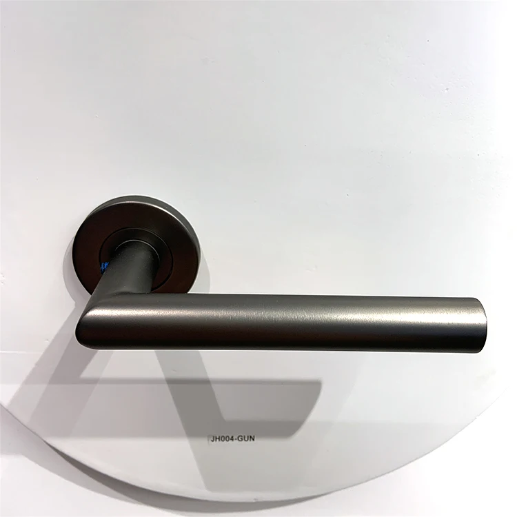 2024 factory wholesale gun color entrance stainless steel door lever handle for apartment