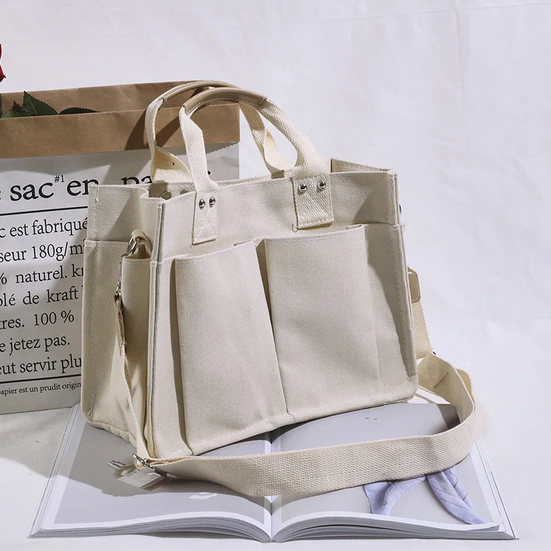 YIMYIK 2022 Wholesale Latest Daily Plain Crossbody Bags Simple Korea Style Canvas Tote Bags