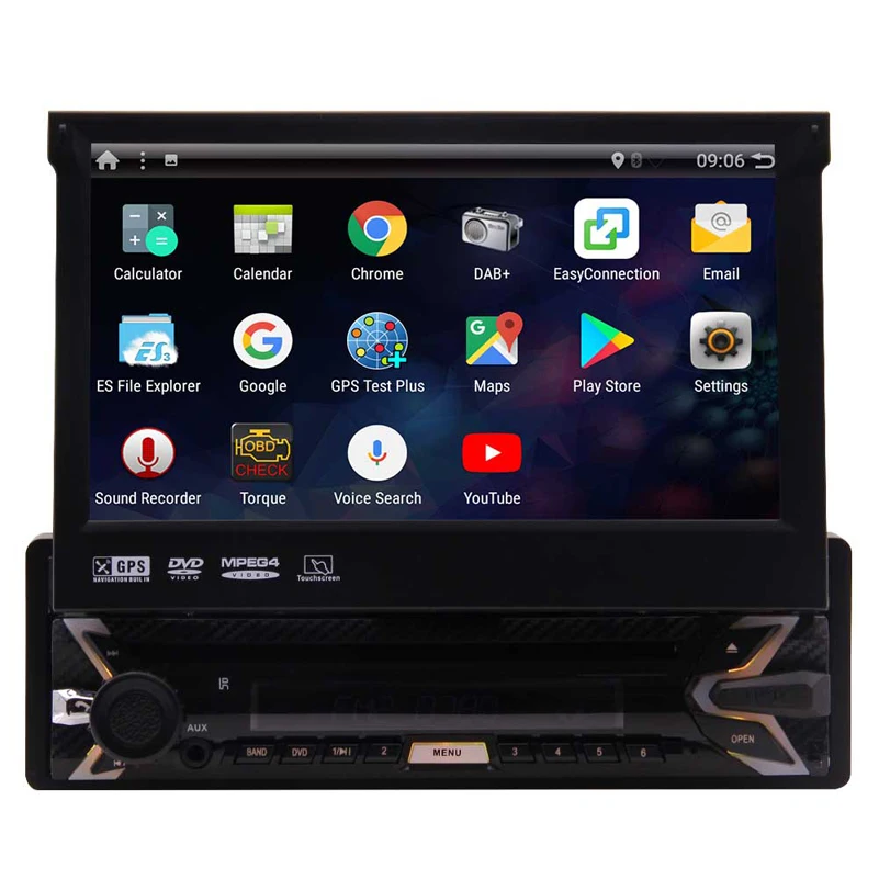 Android 10.0 7 inch 1 Din Car Stereo GPS Navigation Capacitive Touchscreen Single Din Radio Wifi USB SD Car DVD Player