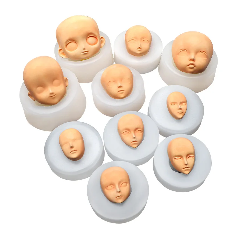 Doll Head Baby Face Silicone Molds Soap Fondant Cakes Decor Tools