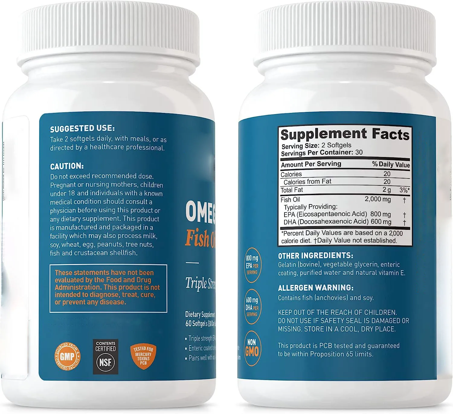 OEM Omega-3 Fish Oil Triple Strength Supplement Fish Oil Omega 3 Softgel Capsules