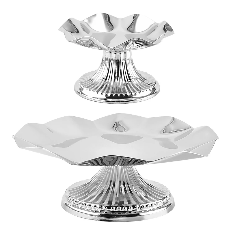 Home Decorative Storage Food Vegetables Freshness Maintain Tools Lotus Flower Stainless Steel Fruit Basket Bowl With Stand