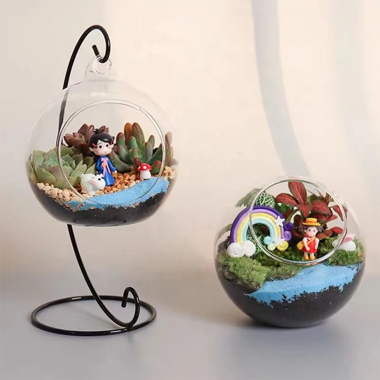 Creative DIY Micro landscape ecological vase glass terrarium Plants Pot Ball Transparent Globe Shape glass Terrarium for plant