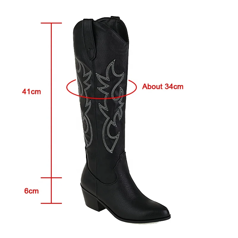 2022 NEW Fashion Platform Concise Comfy Women Shoes Zipper Square Heel Solid knee-high Versatile Modern Boots big size 36-41