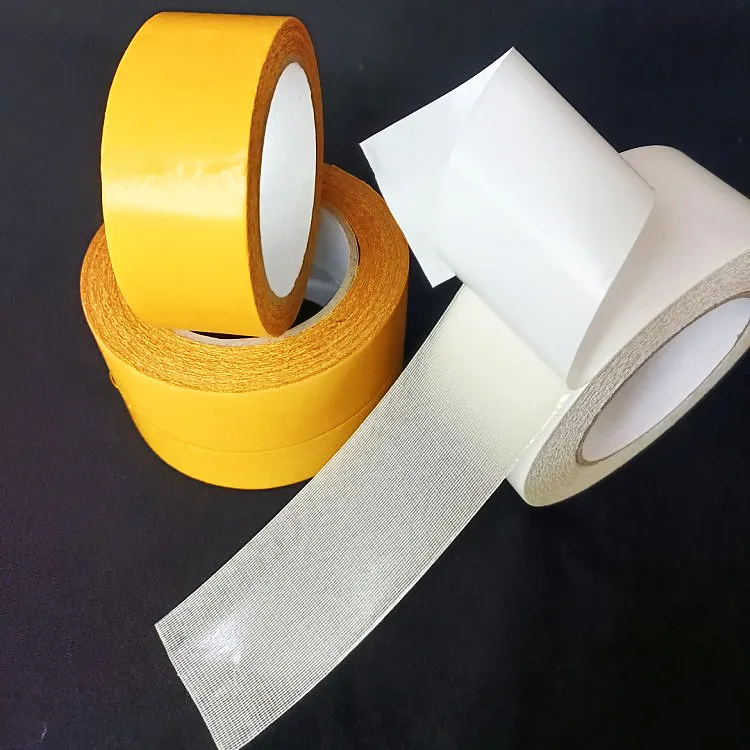 Double side cloth tape multi use carpet binding tape double sided fiber mesh tape