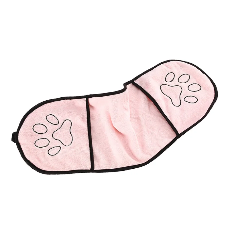 
Hot sell pet dog cleaning bath towel cat pet grooming microfiber towel with glove 23*65cm 