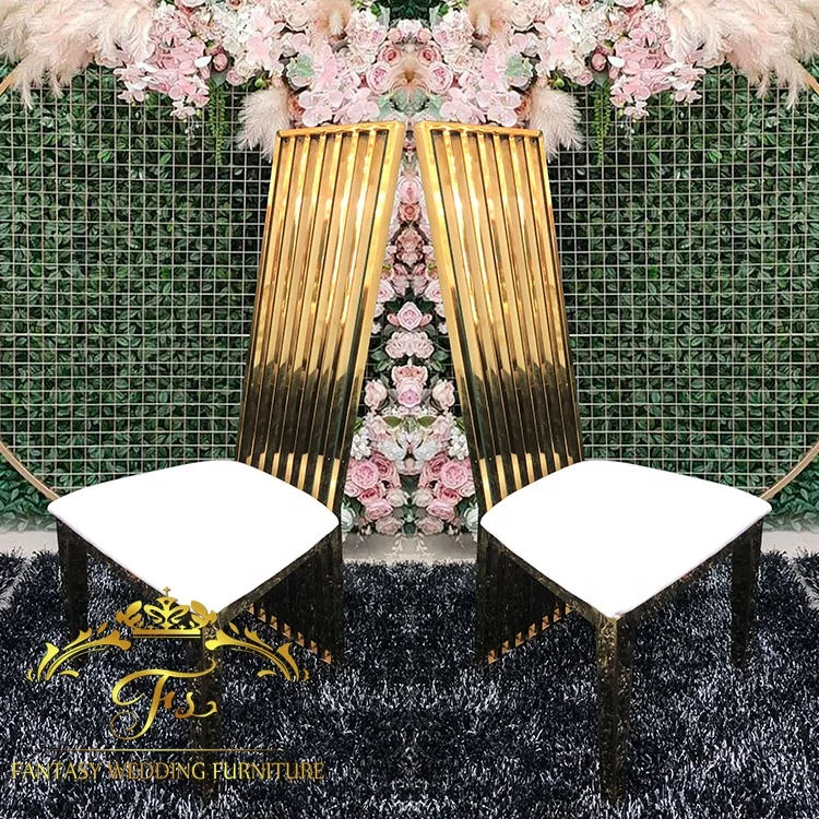 modern Pu Leather high back dining chair stainless steel