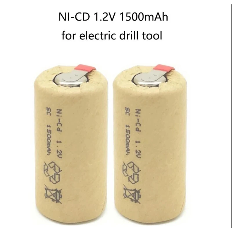 High Quality Rechargeable NiCD Battery 1500mah Ni-cd Sub C SC 1700mAh 1.2V NI CD SC1700mAh Battery For Flashlight Solar Cells