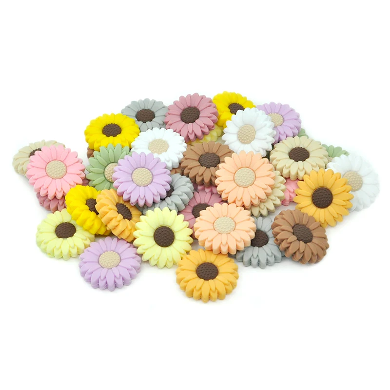 Zhongshan Manufacturer Silicone Teething Beads Sunflower Wholesale China BPA Free Silicone Beads