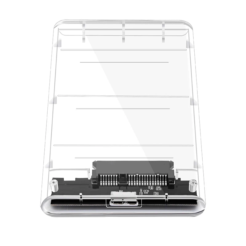 2 5 дюймов USB 3 0 SATA HDD Box жесткий диск внешний корпус прозрачный чехол сверхвысокой плотности цвет серебристый металлик съемный для корпуса жесткого