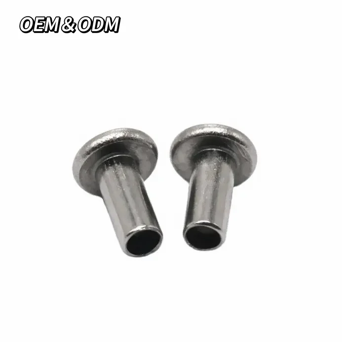 304 Stainless Steel Leather Rivet Semi Tubular Round Head Hollow Rivet Custom Tubular Rivets