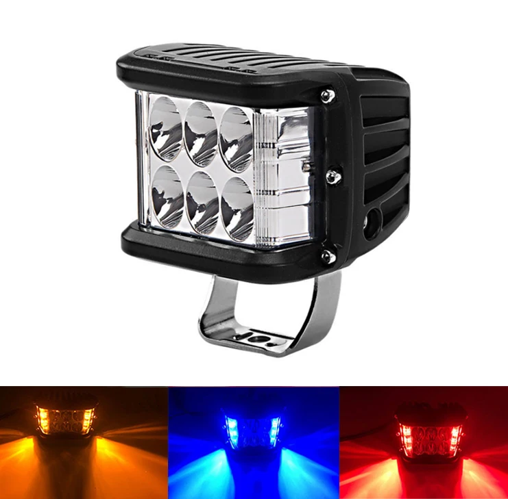 Dual Color 72W LED Work Light Strobe car Light Bar Flashing Auto Fog Light For Truck SUV ATV 4WD