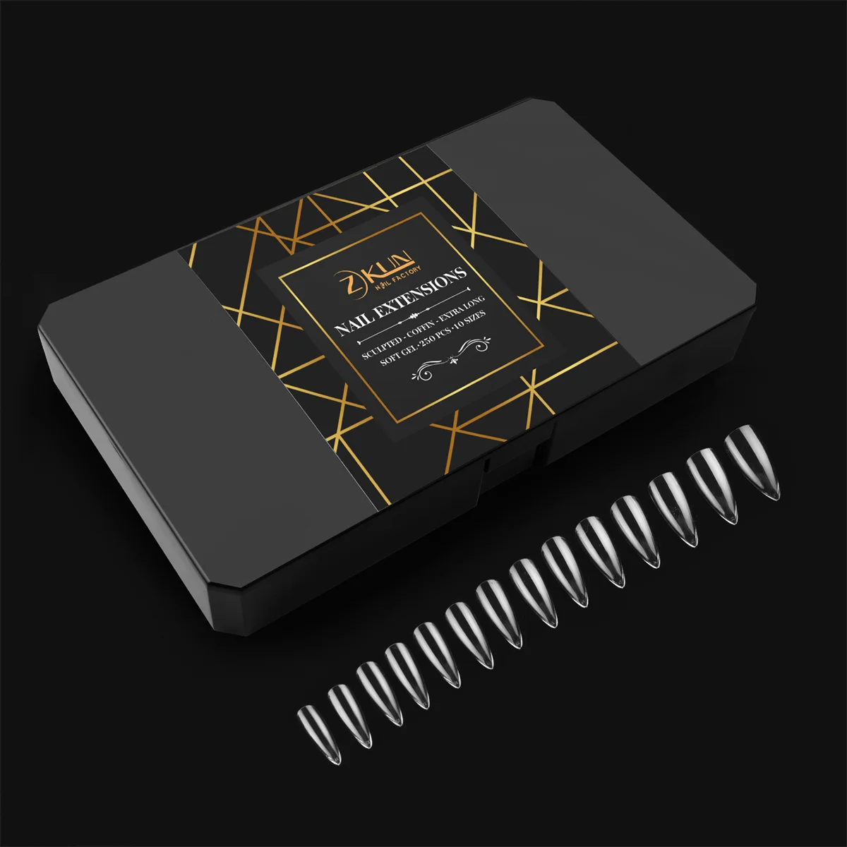 China Professional Manufacturer Wholesale Nail Tips Full Cover Round Coffin Almond Stiletto Nail Tips Extension 560pcs/Box