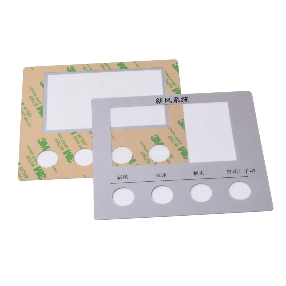 custom silk printing control membrane switch front panel polycarbonate graphic overlays