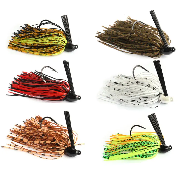 lead jighead spinner bait silicone skirt weedless rubber jig head rubber skirt jig