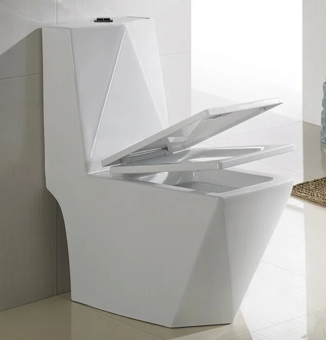 Factory direct wholesale toilet household toilet clean glazed super swirl siphon color diamond integrated toilet