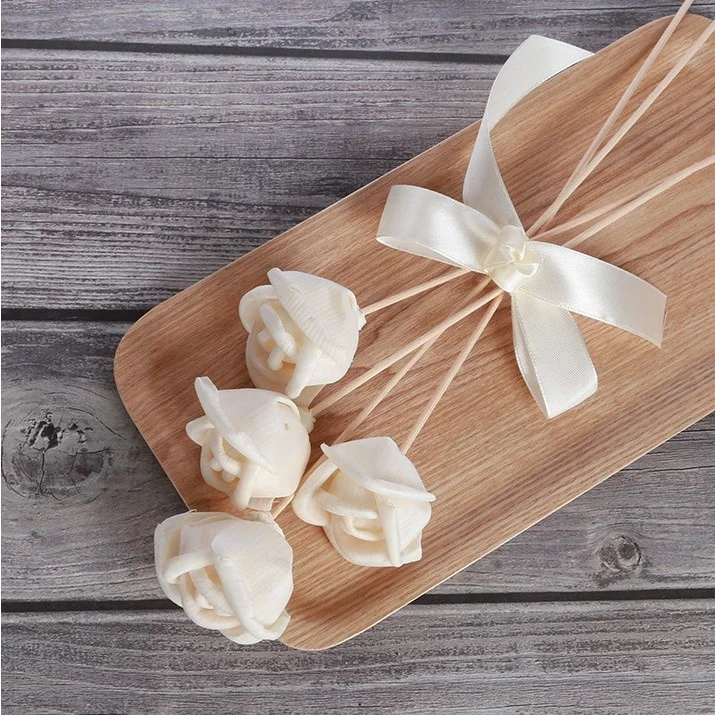 Оптовая продажа, 6 см круглые деревянные розы ручной работы, цветы для аромадиффузора