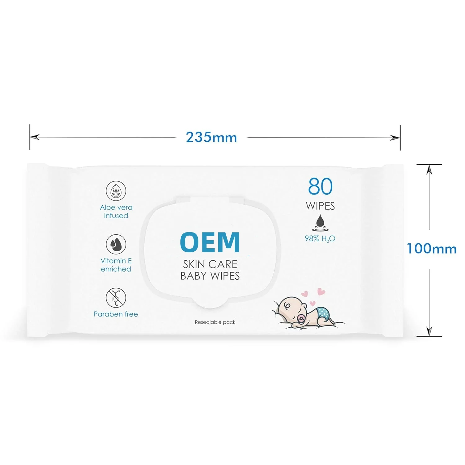 Factory Custom Paraben Free Baby Cleaning Wipes Extra Thick Natural Skin Care Baby Wipes