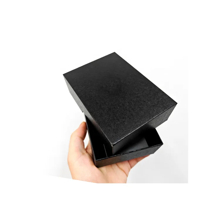 Wholesale Customized Cardboard Small Black Simple Style ISO9001 Ring Necklace Bracelet Jewelry Box Paper Gift Packing Box