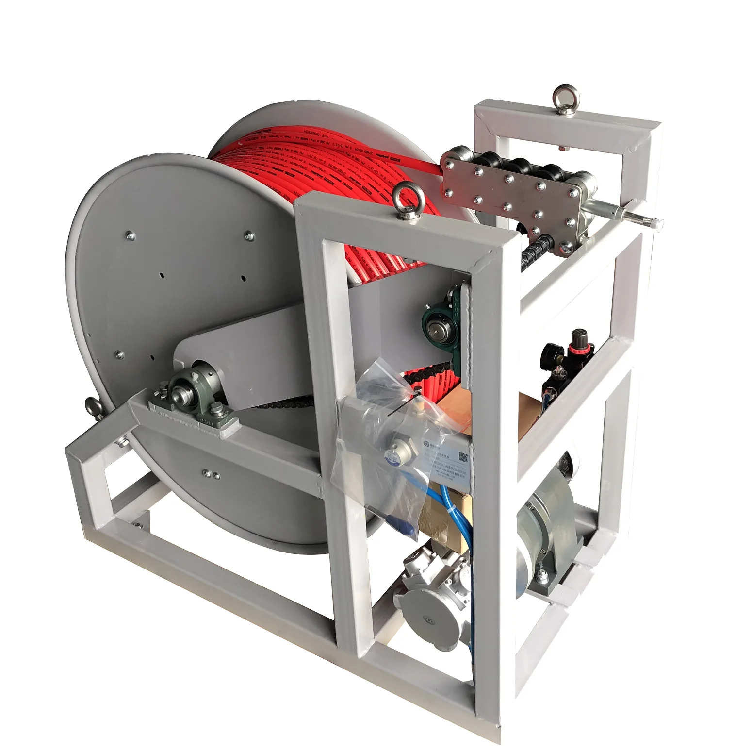 Super High Pressure Hydraulic and Air Pneumatic Press Water Hose Reel with Wheels for Car Food Equipment Street Washing