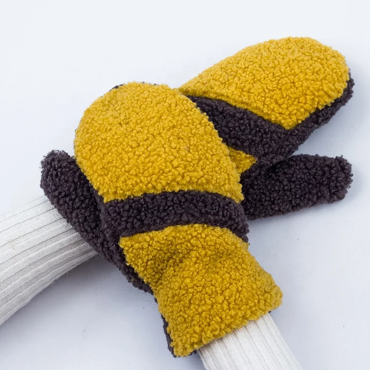 Customize Wholesale Soft Outdoor Wind Proof Mitten Wool Fabric Mittens