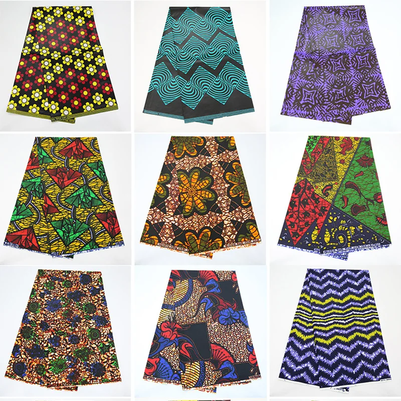Printed African Batik Style Infiltration Ankara Wax Fabric Multiple Pattern Woven 100% Cotton Anti Pill Lightweight 130GSM 116cm