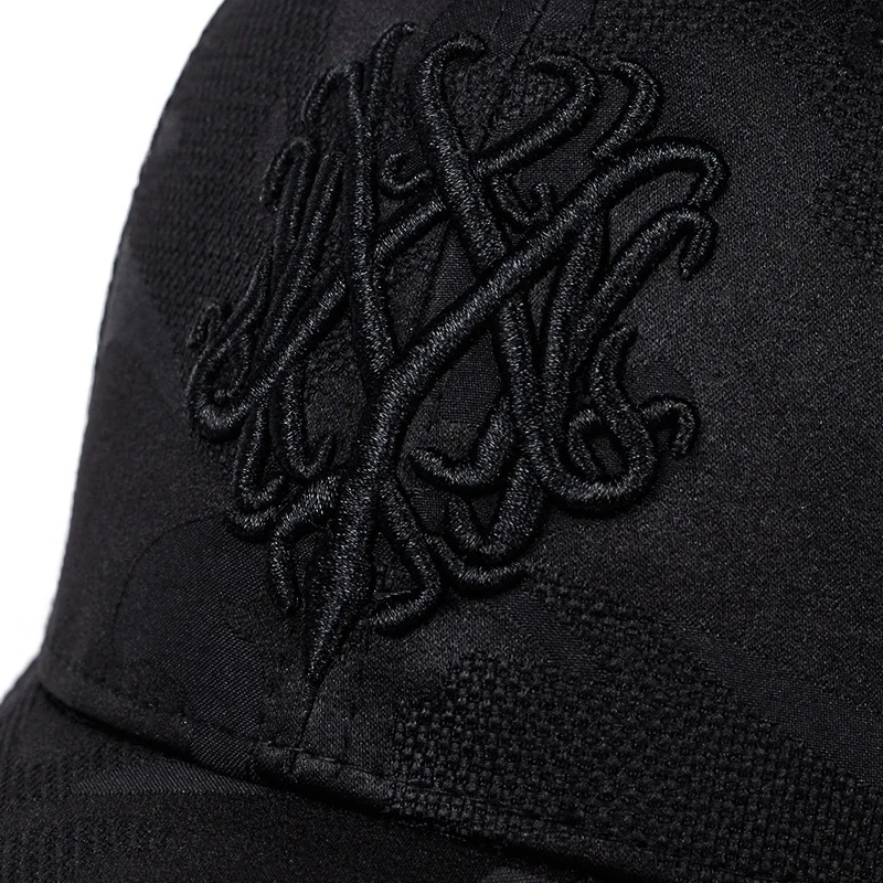 Custom cotton plain curved brim 5 panel embroidered black mesh with applique logo baseball trucker cap