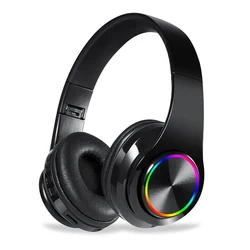 2021 dropship B39 Wireless Headphones Portable Folding Headset mp3 player With Microphone LED Colorful Lights Blutooth Headset
