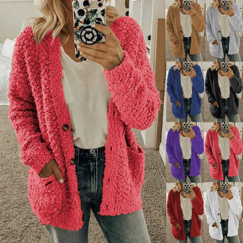 Warm Cardigan Sweater Autumn Winter Women Sweaters Loose Knitted Coats Casual Solid Plus Size Sweaters S-5XL Computer Knitted