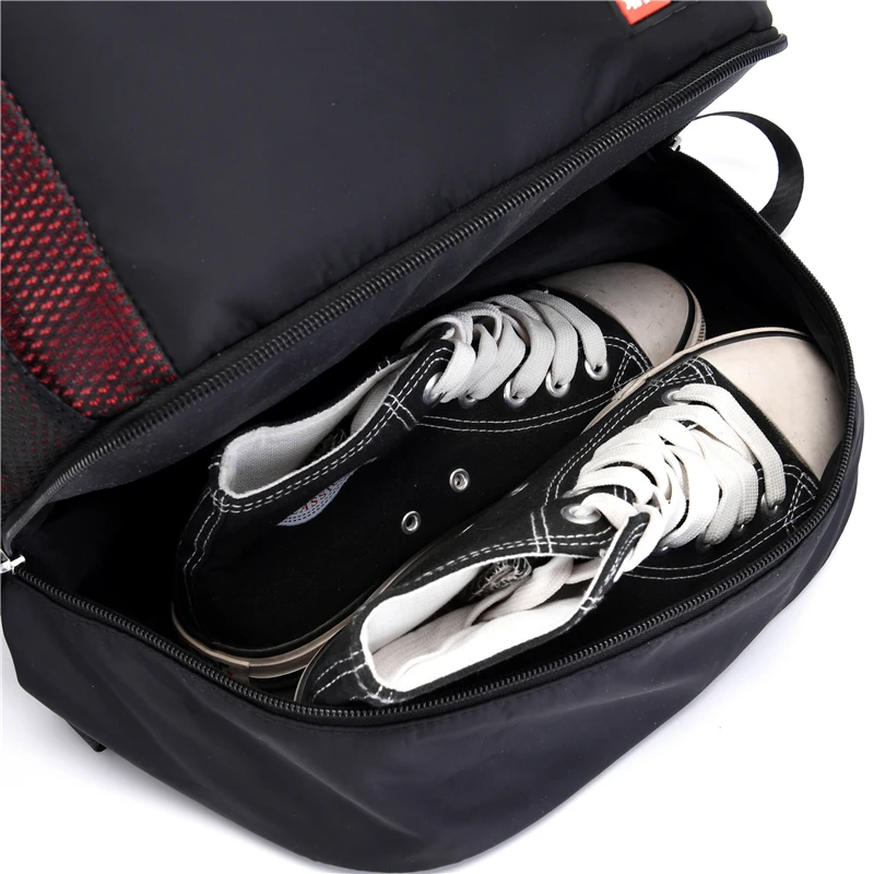 Wholesale Drawstring Backpack Sports Gym Bag With Shoe Compartment and Two Water Bottle Holder Water Proof Light Weight Backpack