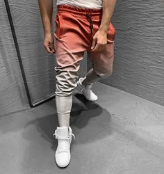 QC New streetwear male hip hop cargo trousers sports basketball harem pant gradient cargo pants for men