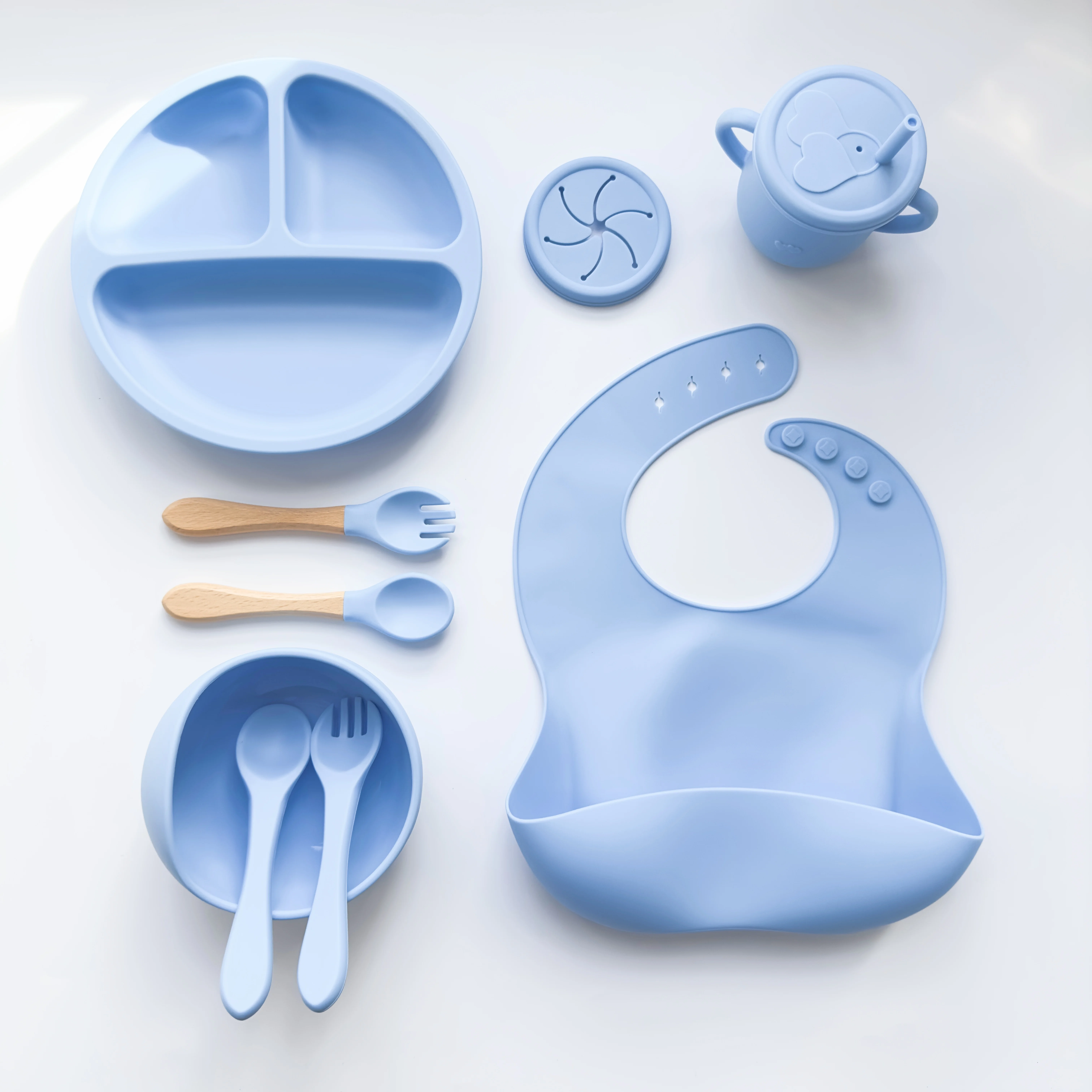 Non-toxic Bpa-free Free Customizable Wholesale Safe Bpa Free Kids Baby Bowl Plate Silicone Bowl Plate Silicone Baby Feeding Set