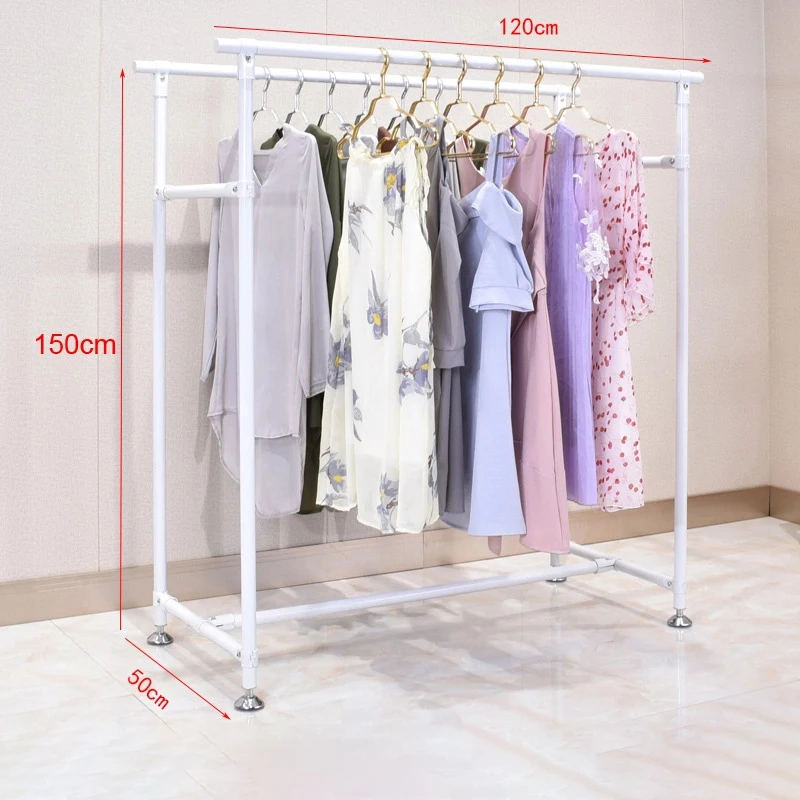 double bedroom clothes hanger storage stand dress cloth drying rack