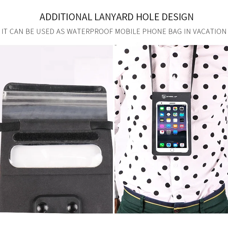 
WHEEL UP Ultra Thin Adjustable Touch Screen Phone Bike Waterproof Phone Holder Bag Handlebar 