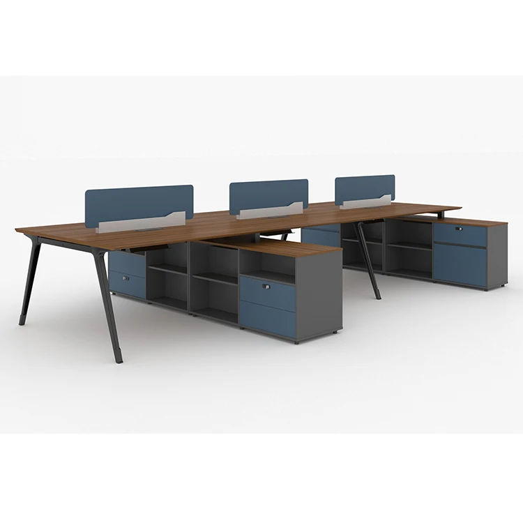 Hot sale  Customized Modern 1/2/4/6/8 Seaters Workstation Furniture Steel Frame Wood Tabletop Office Tables