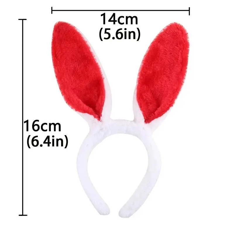 Cute Plush Bunny Ears Hair Bands Soft Rabbite Ears Easter Adult Headbands for Women Girls Anime Cosplay Party Hair Accessories