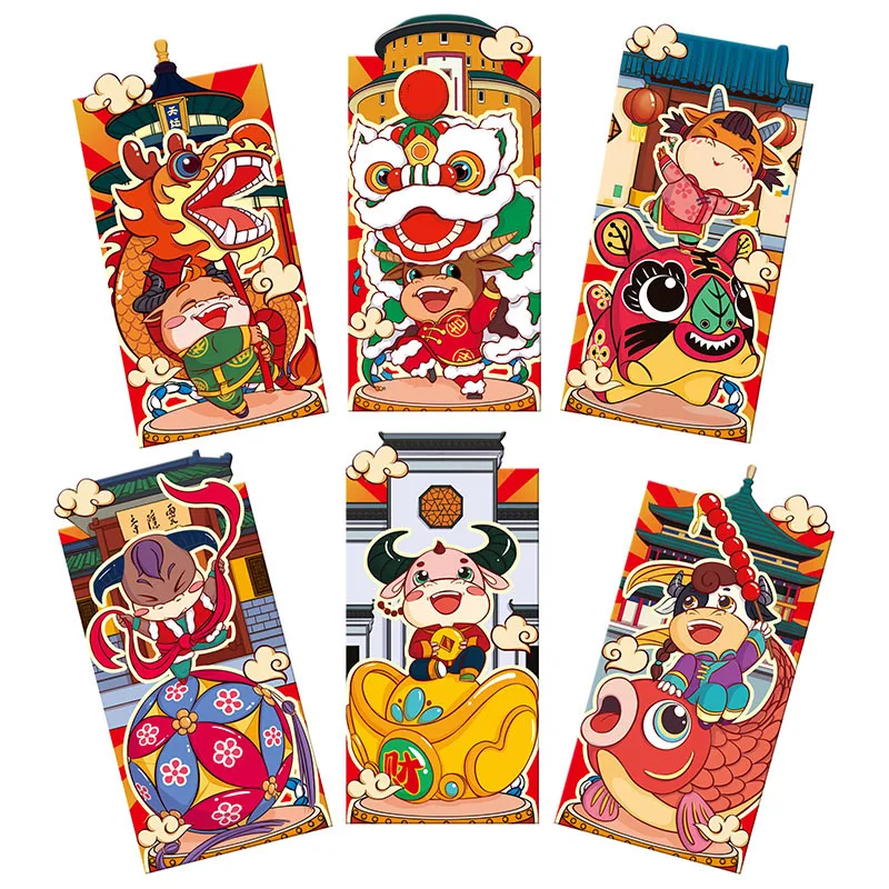 2022 китайский новогодний конверт для денег Hongbao красный пакет Lucky Money
