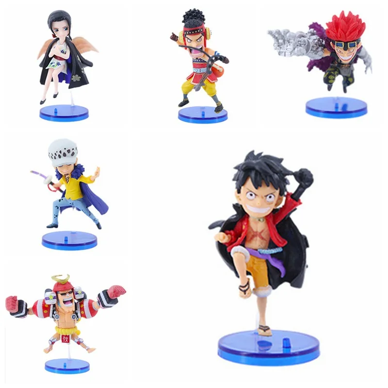 New Arrival one pieces 6-piece Luffy  FRANKY Usopp Eustass Kid Trafalgar D. Water Law action figure set