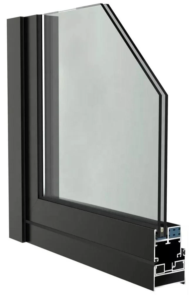 Double Glass Hidden Hinge Opening Black Aluminum Profiles Extrus Frame Factori Aluminium Window
