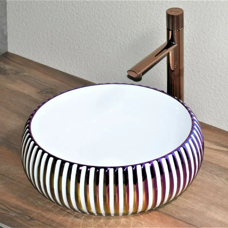 Contemporary concrete washbasin ceramic golden vasque lavabo bathroom hand wash basin