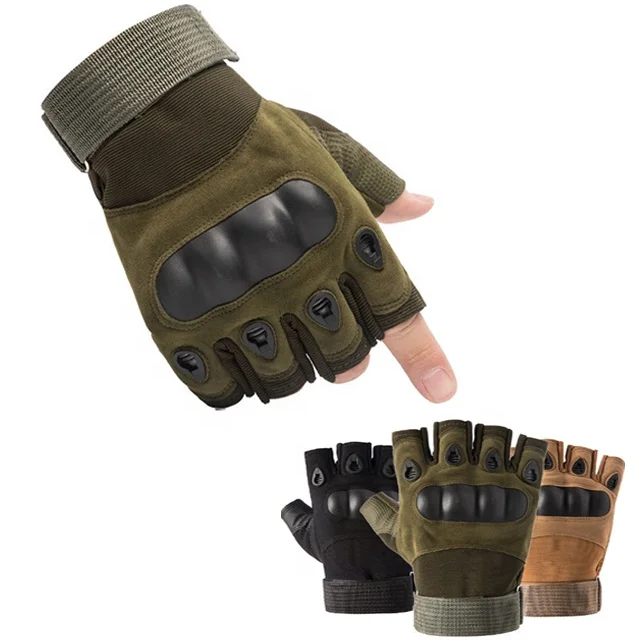2022 Outdoor Tactical sleeve Half Finger Sports Climbing Rubber Hard Knuckle Hand Protector
