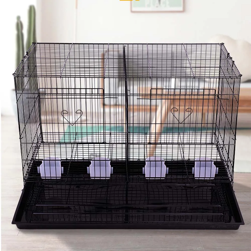 PETCOME Wholesale Wire Big Double Breeding Love Parrot Poultry Pigeon Cage House With Tray