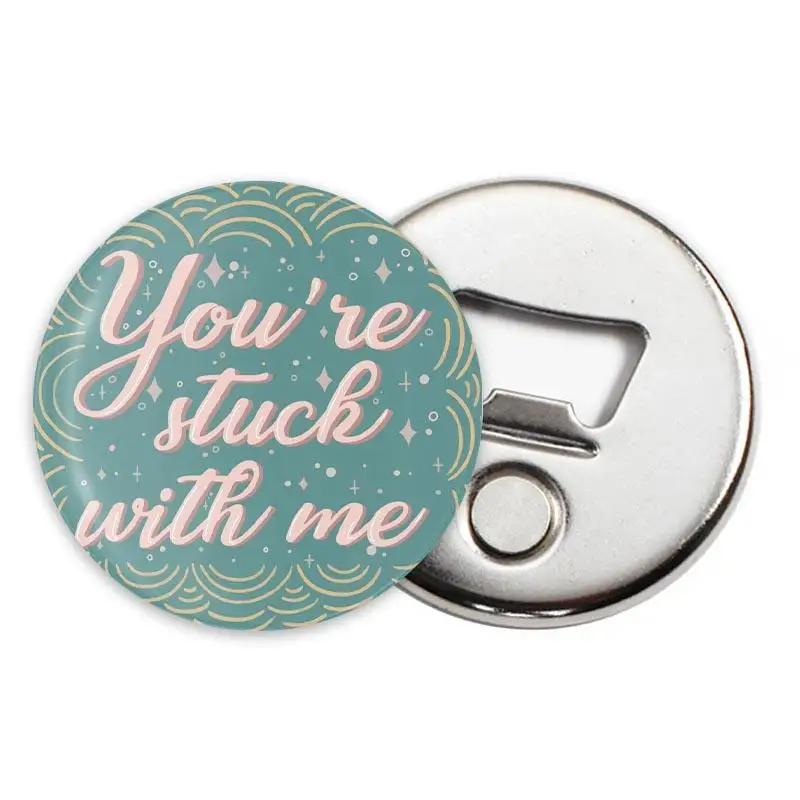 Wholesale Magnetic Bottle 58mm Button Badge Opener Beer Bottle Opener for Home Decor