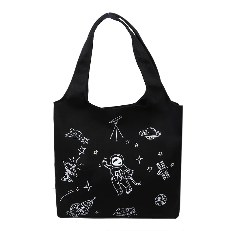 L187 new style students print canvas women one shoulder shopping bags ladies literature tote vest handbags