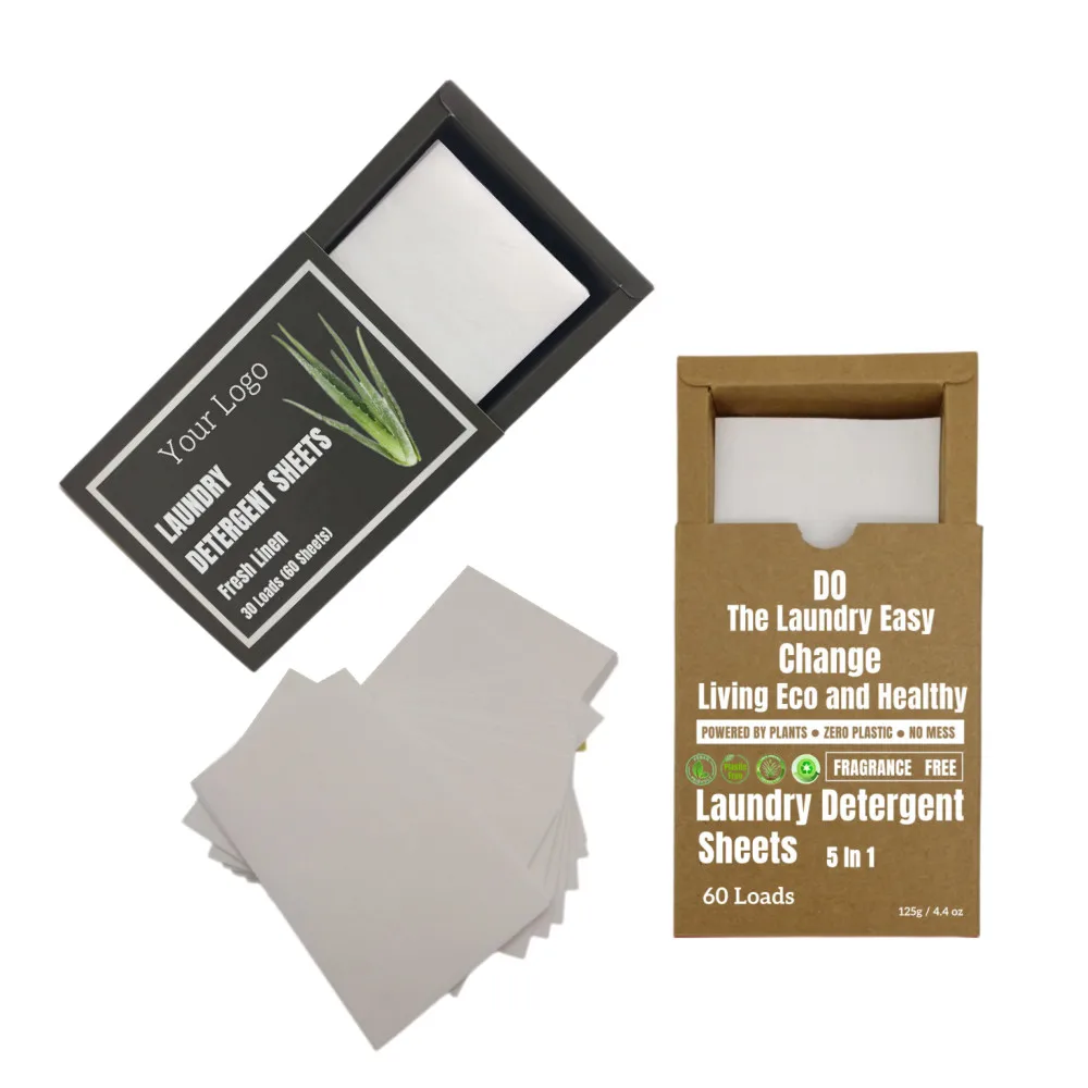 Private Label Eco-friendly Fresh Scent Deep Clean Detergent For Clothes No Plastic Laundry Detergent Sheets
