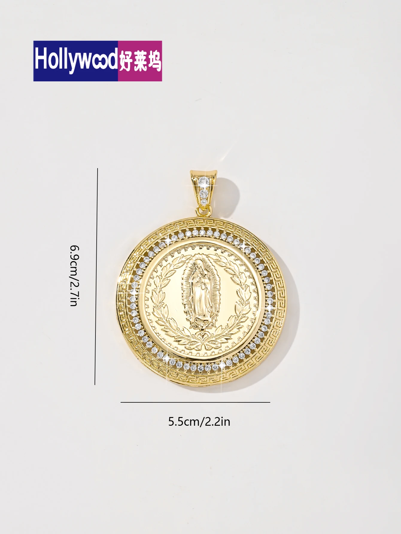 Virgin Mary Jewelry Mexico  Dollar  50 PesosGold Plated Coin Arabic Chinese 18K Gold Zircon Ace Plated Turkey Coin  For Men