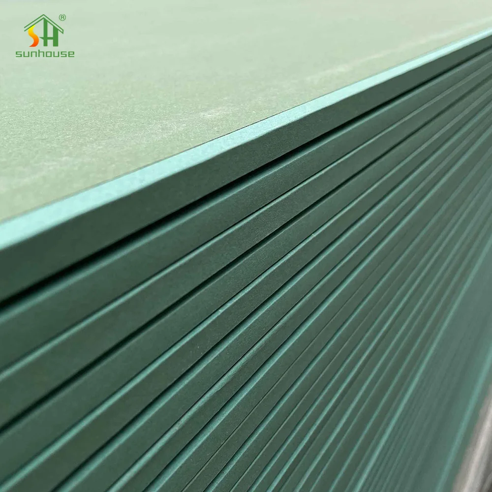 High Quality Wholesale 9Mm/12Mm/15Mm Mosisture Resistance Gypsum Board For Kitchen Bathroom