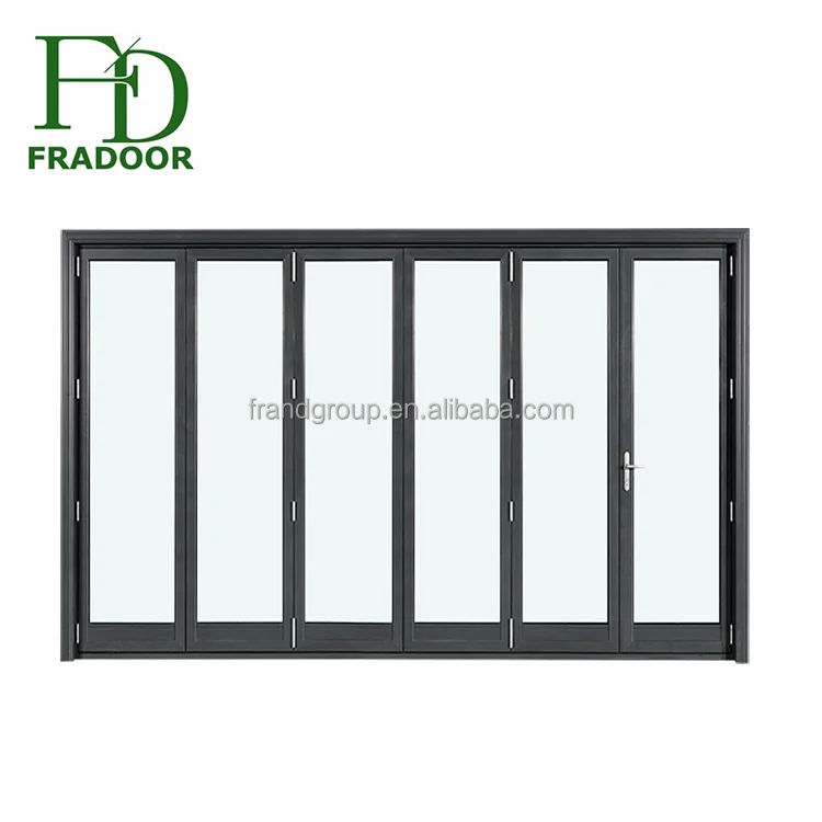 Soundproof interior bi folding automatic aluminium korean sliding folding doors